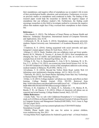 Impact of smartphone review on negative effect on students | PDF