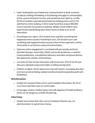 Impact of social media on teenagers | DOCX