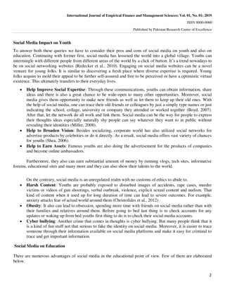 Impact Of Social Media On Youth And Education | PDF