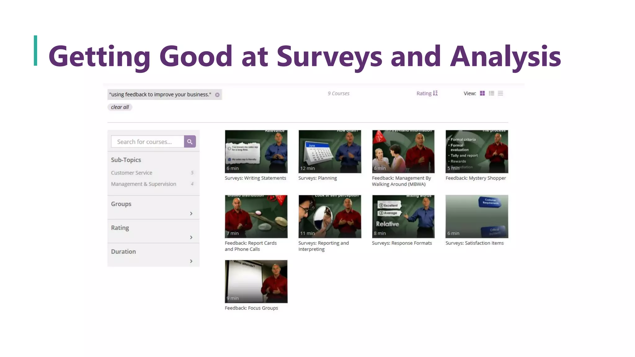 Getting Good at Surveys and Analysis
 
