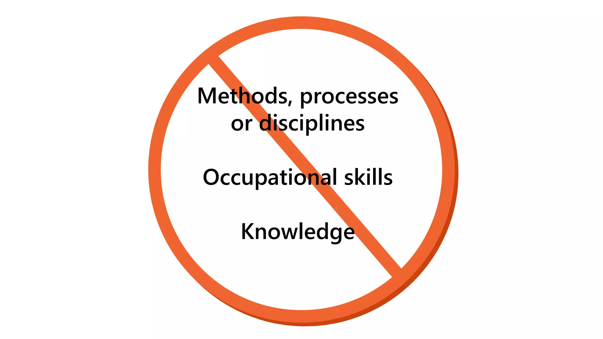 Methods, processes
or disciplines
Occupational skills
Knowledge
 