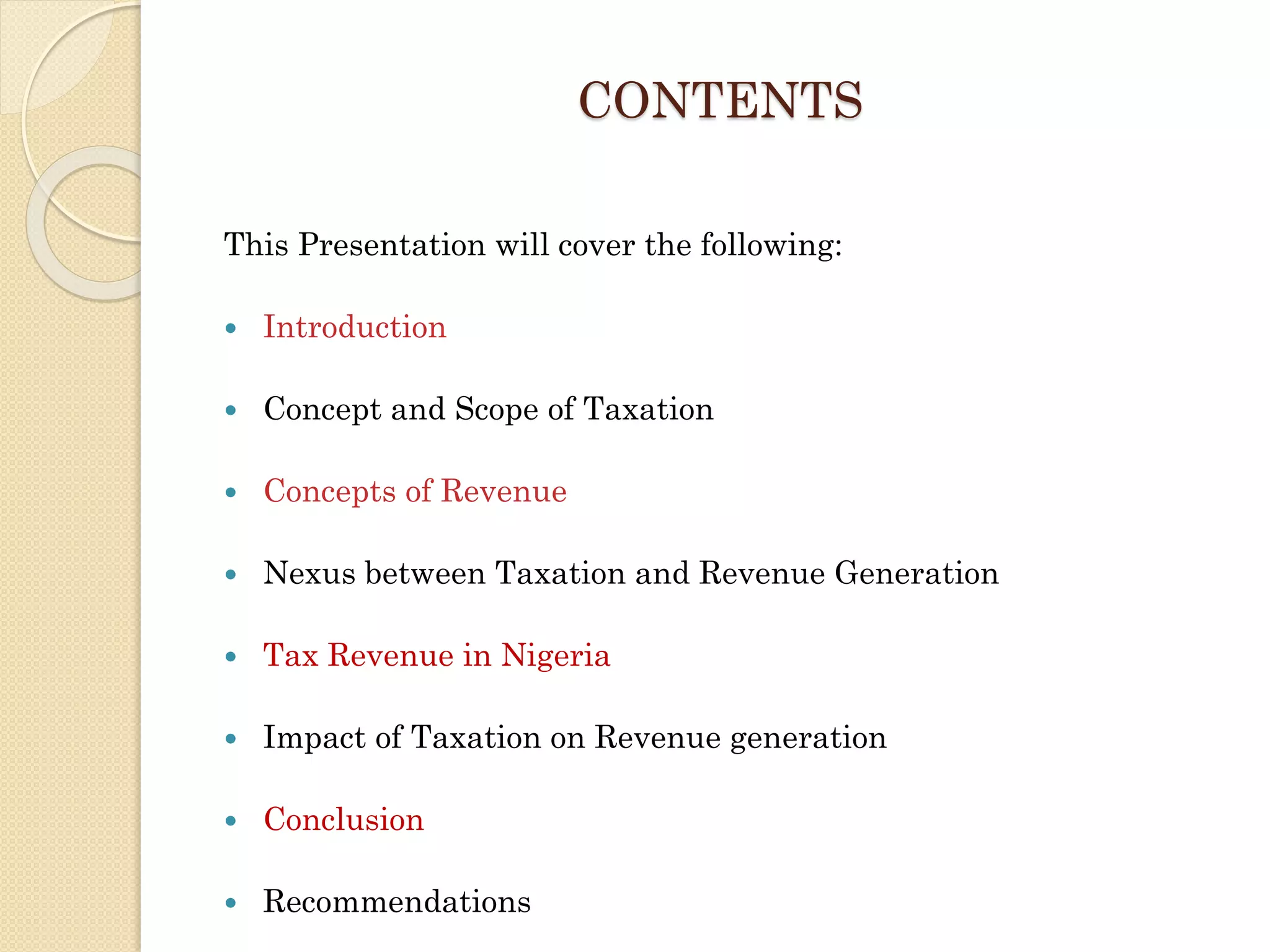Impact of taxation on gov revenue generation in nigeria | PPT