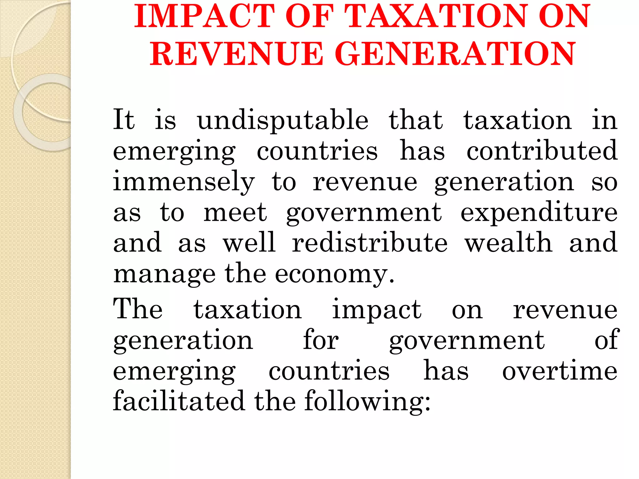 Impact of taxation on gov revenue generation in nigeria | PPT