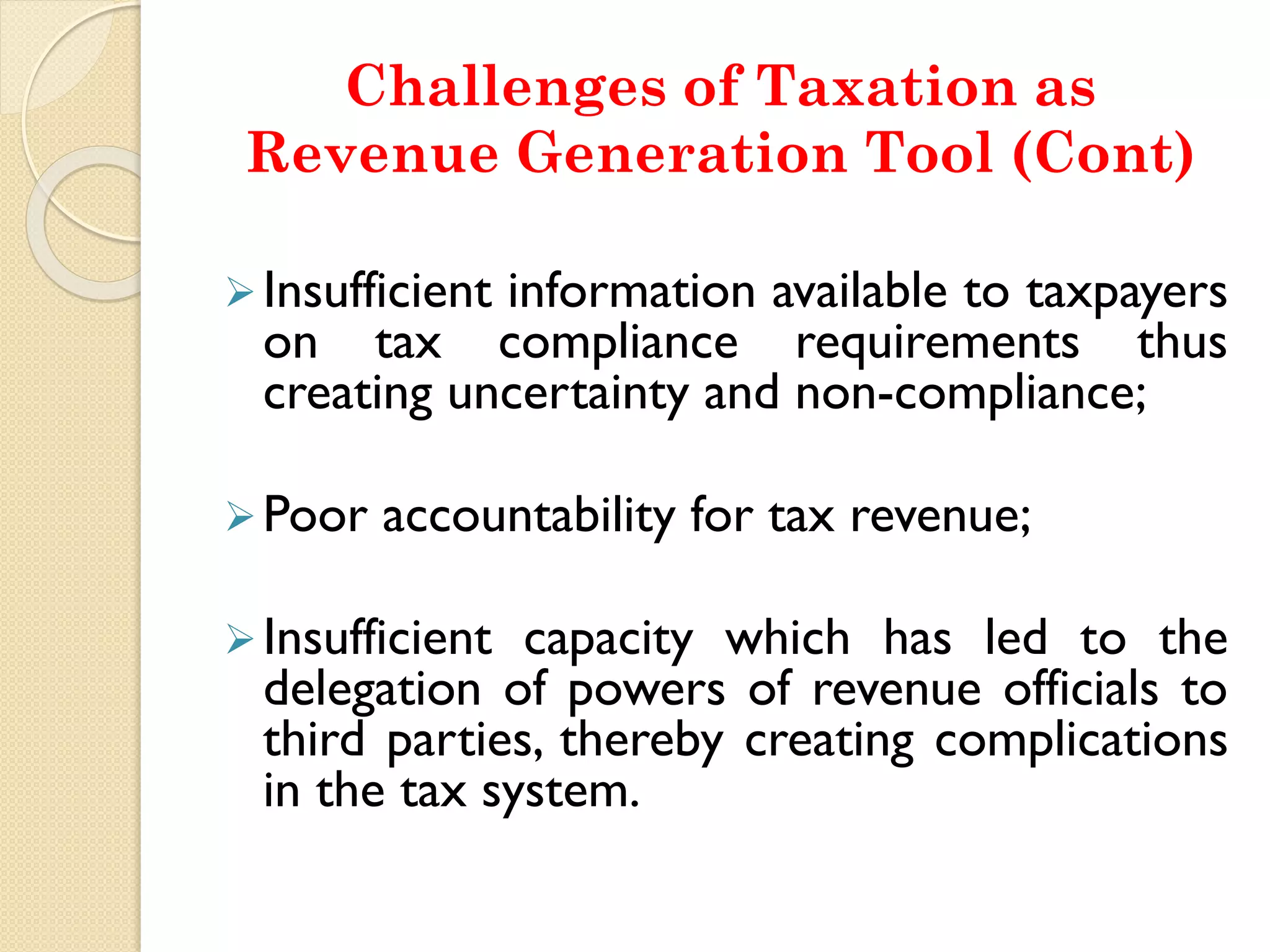 Impact of taxation on gov revenue generation in nigeria | PPT