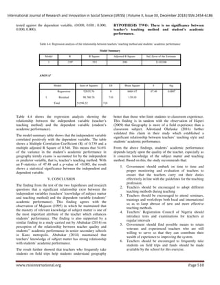IMPACT OF TEACHER CHARACTERISTICS ON STUDENTS ACADEMIC PERFORMANCE IN ...