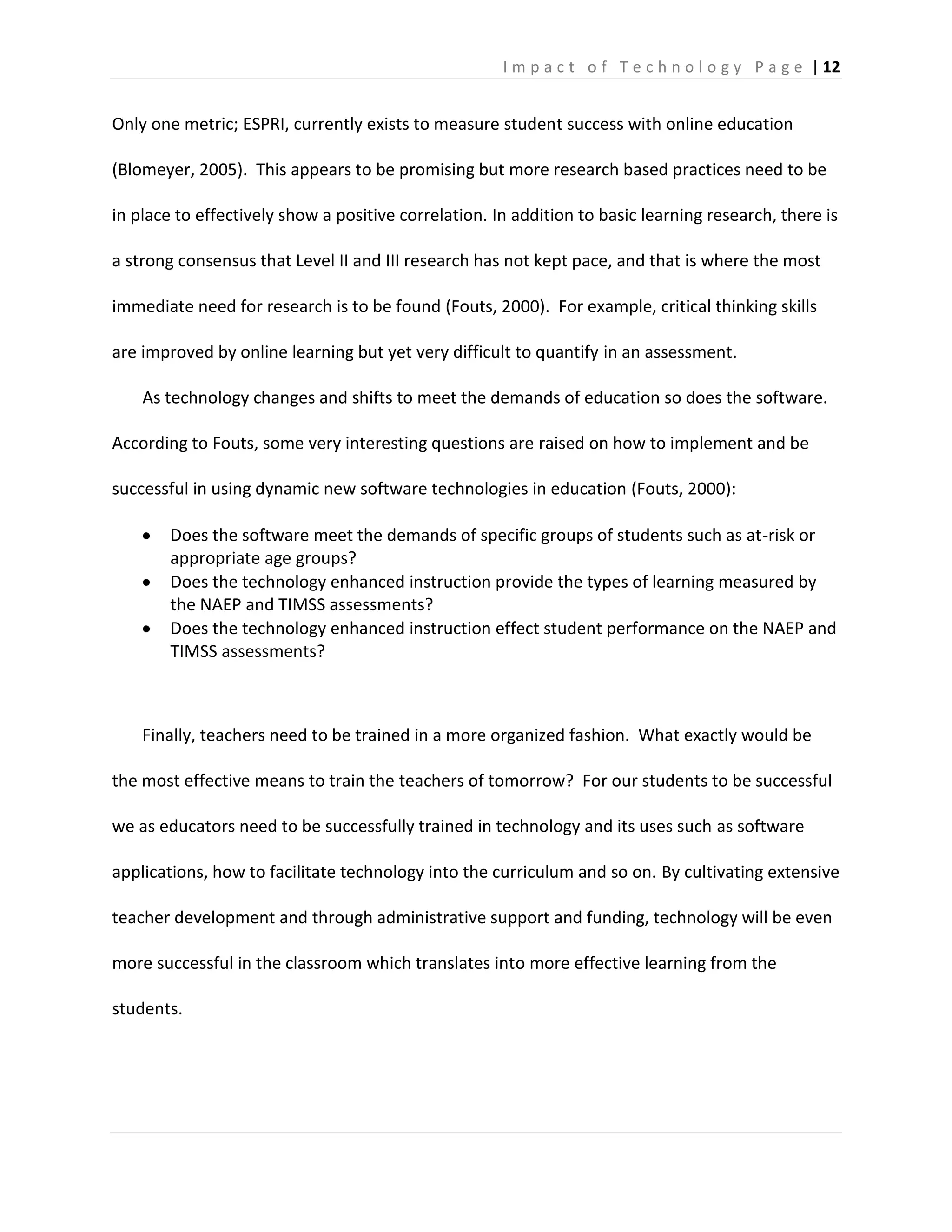 Impact of Technology in Education