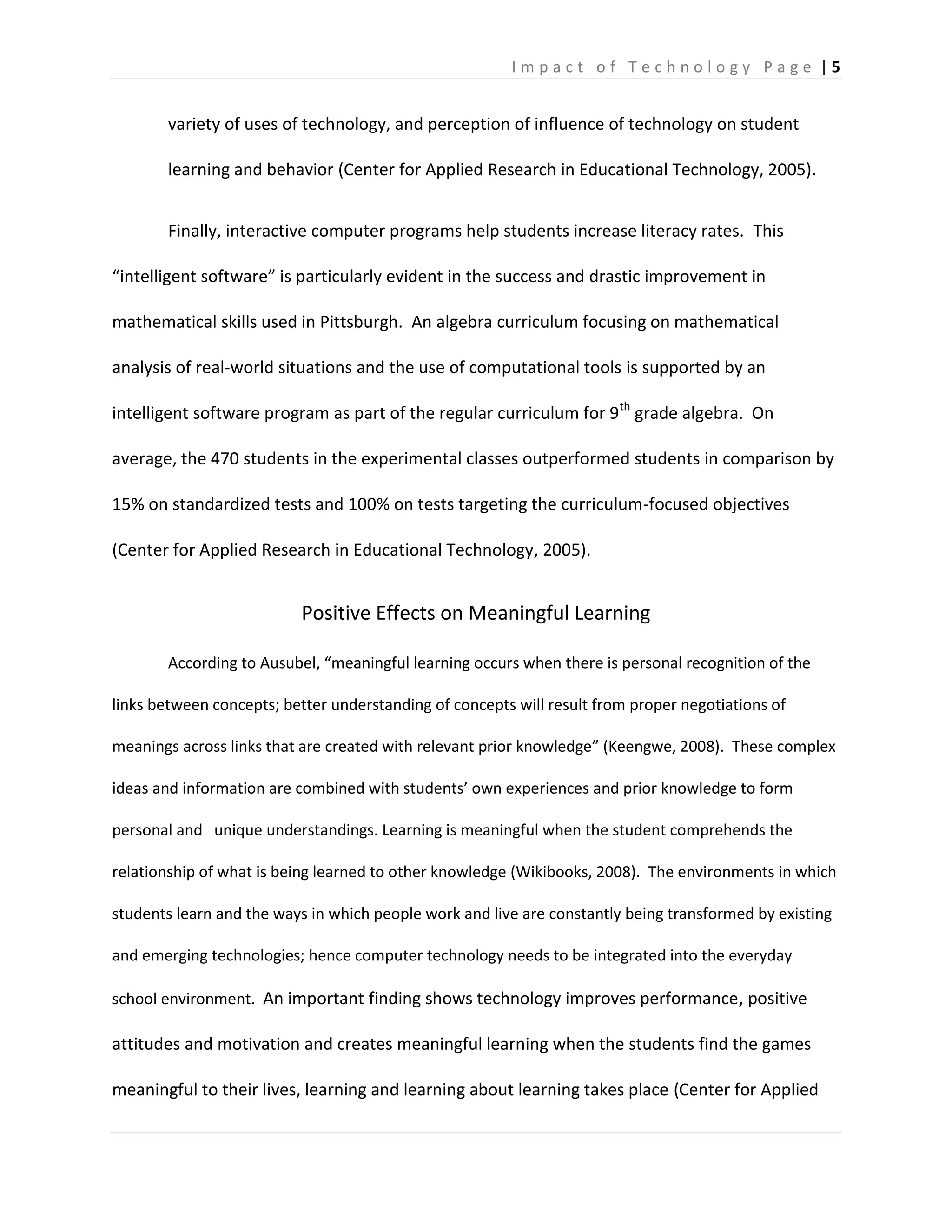 Impact of Technology in Education