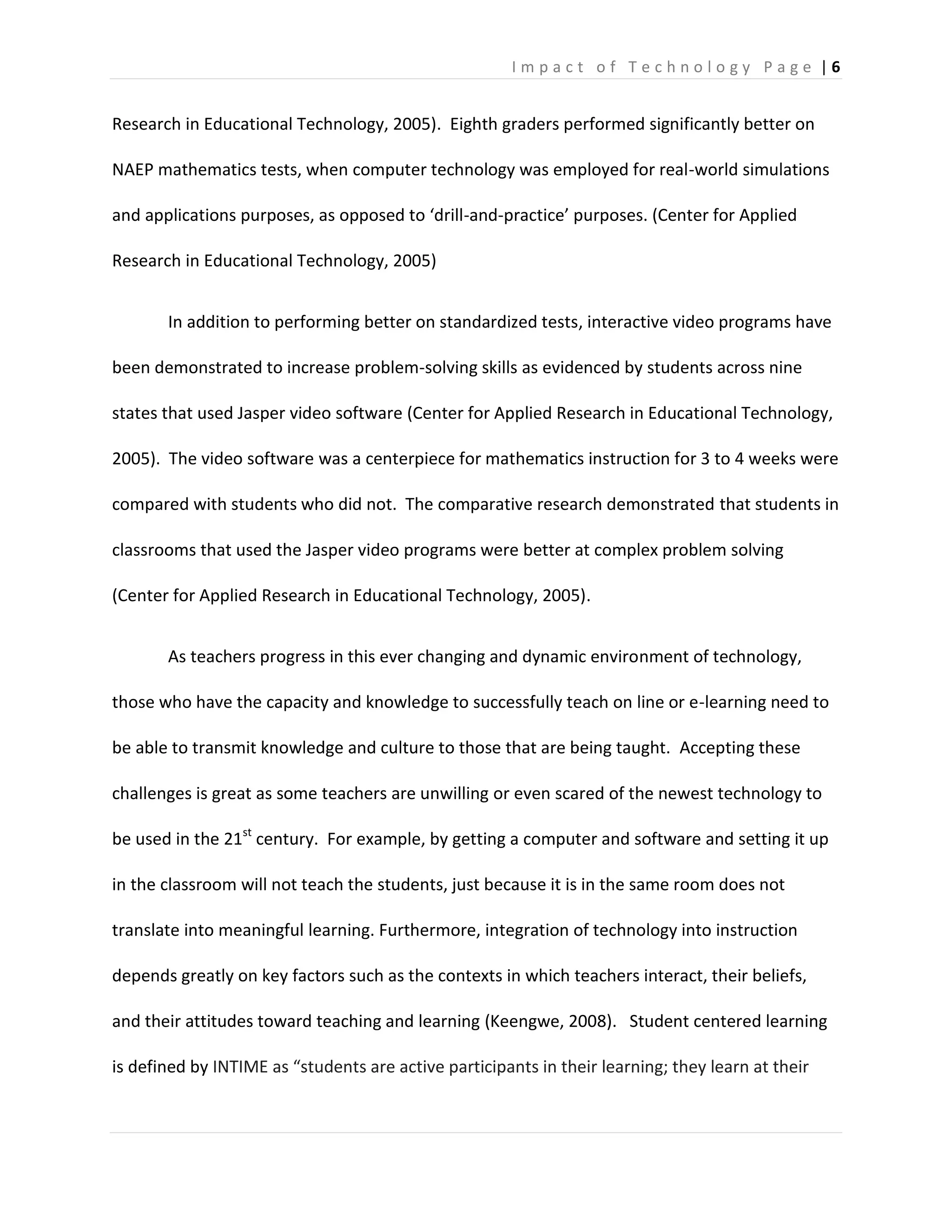 Impact of Technology in Education