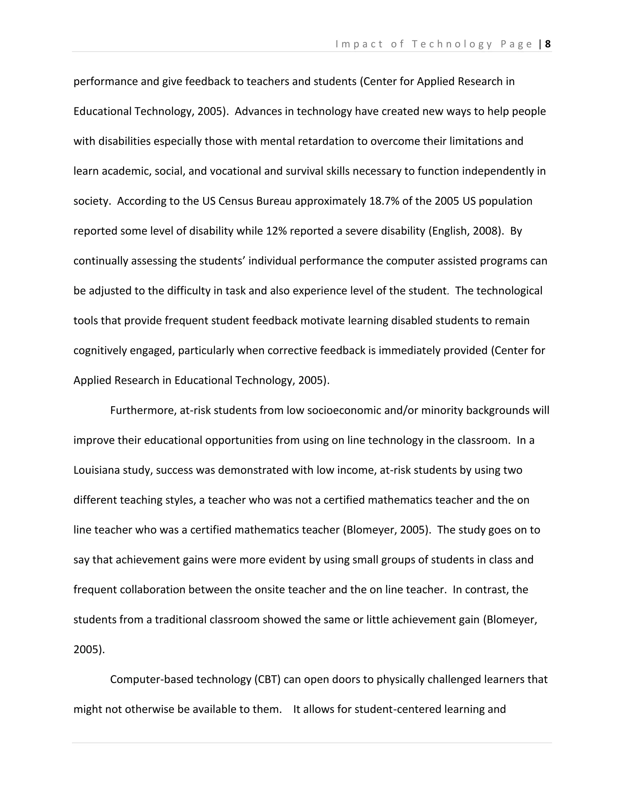 Impact of Technology in Education