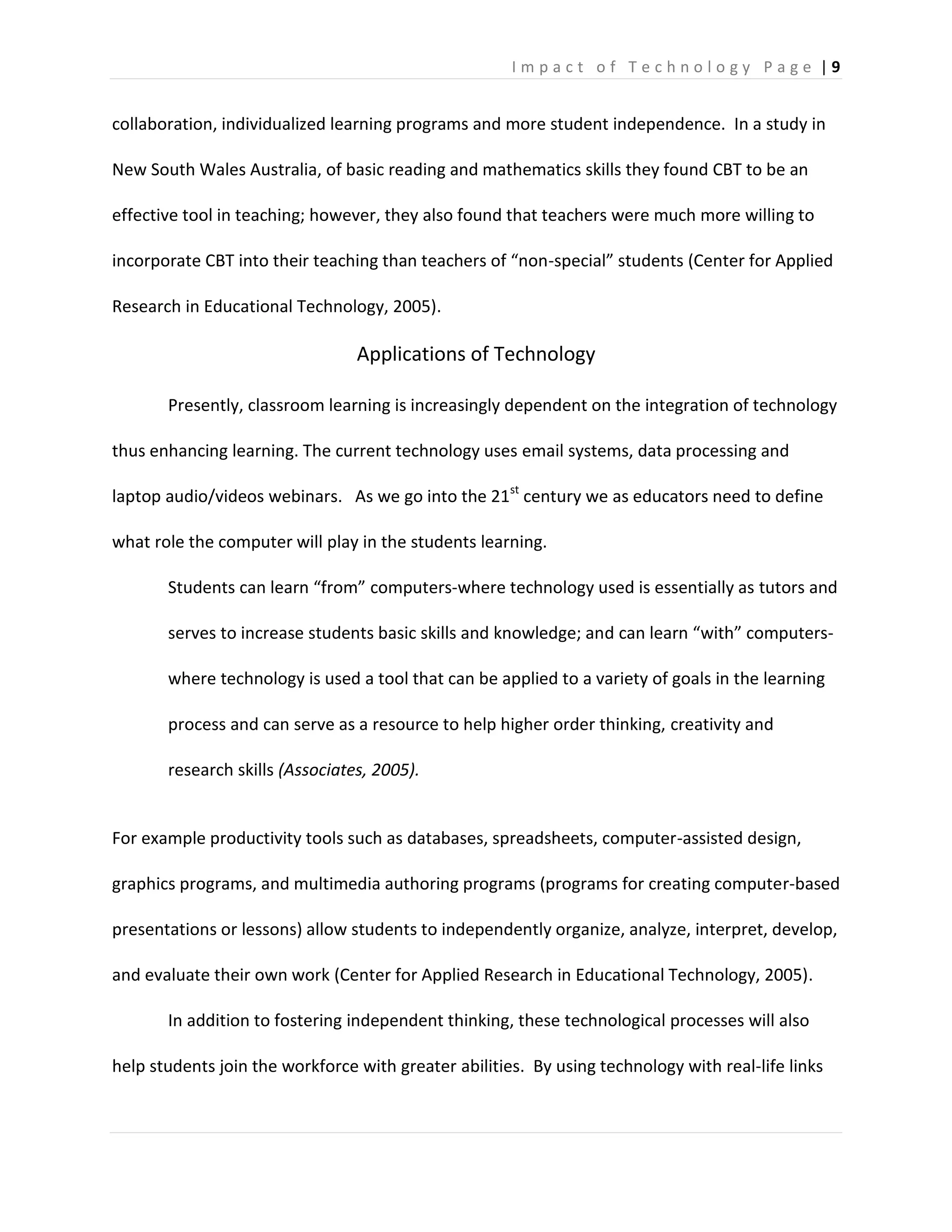 Impact of Technology in Education