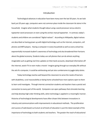 Impact Of Technology In Education Final Draft