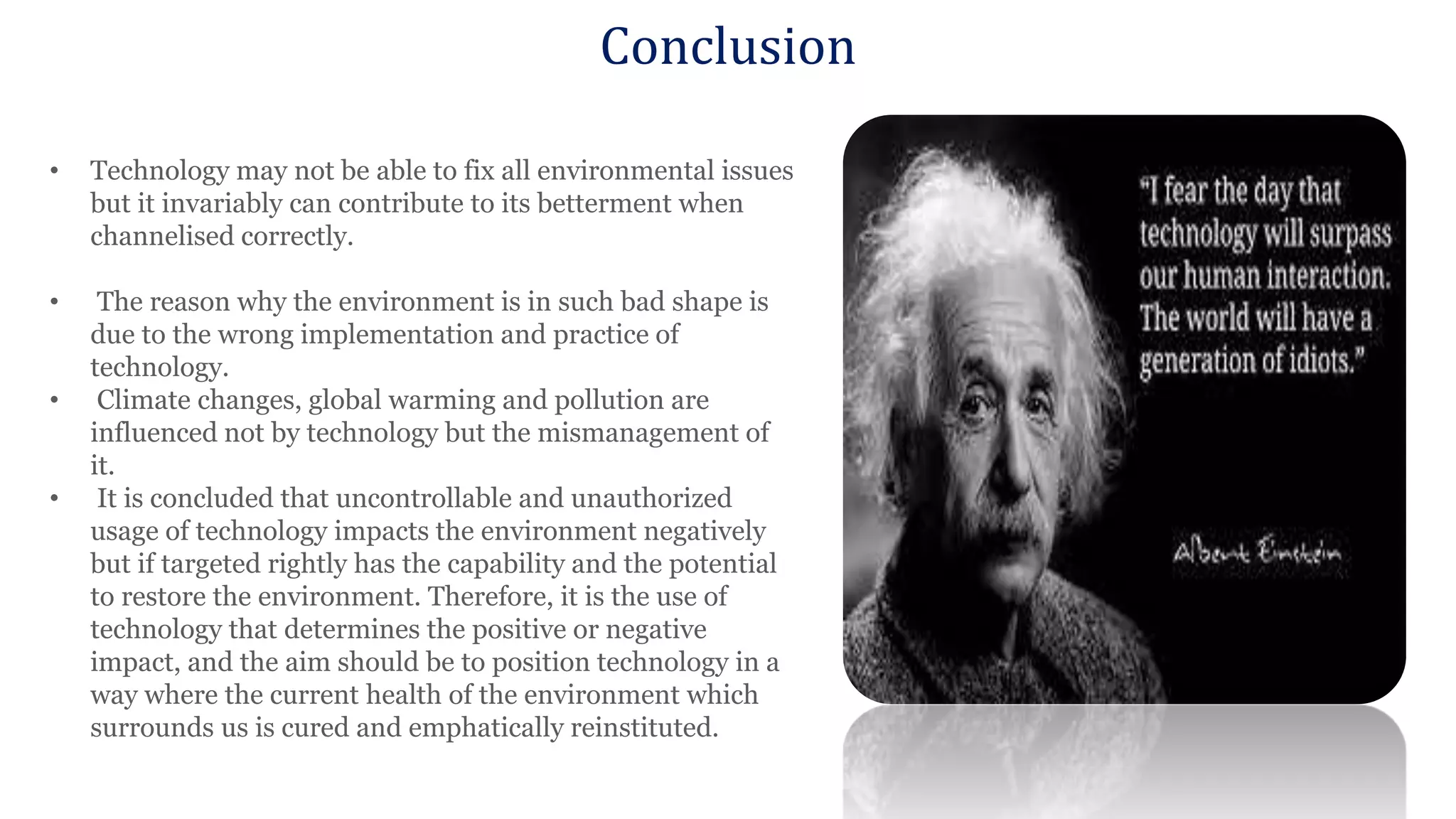Conclusion About Invironment Issue Impact of Technology on environment -sl.pptx