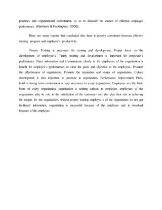 Impact of training and development on employee | PDF