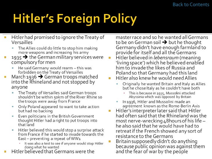 hitlers foreign policy and the treaty hitlers foreign policy and the treaty