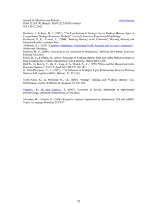 Impact of working memory on academic achievement of university science ...