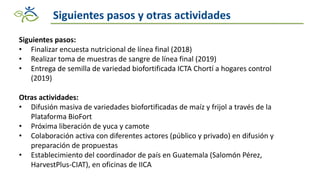 Impacto de las intervenciones agricolas y de salud para reducir la deficiencia de hierro en zonas rurales de Guatemala