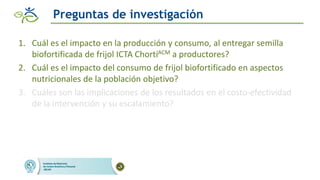 Impacto de las intervenciones agricolas y de salud para reducir la deficiencia de hierro en zonas rurales de Guatemala