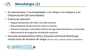 Impacto de las intervenciones agricolas y de salud para reducir la deficiencia de hierro en zonas rurales de Guatemala