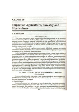 Impact on agriculture, forestry and horticulture