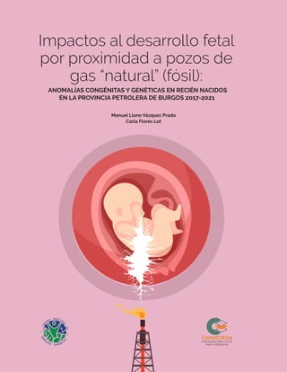 Manuel Llano Vázquez Prada
Carla Flores Lot
Impactos al desarrollo fetal
por proximidad a pozos de
gas “natural” (fósil):
ANOMALÍAS CONGÉNITAS Y GENÉTICAS EN RECIÉN NACIDOS
EN LA PROVINCIA PETROLERA DE BURGOS 2017-2021
C
E
N
TRO
MEXICAN
O
D
E
D
E
R
ECHO AMBIEN
T
A
L
 