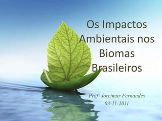 Os Impactos
Ambientais nos
   Biomas
  Brasileiros

 Profº Jorcimar Fernandes
        03-11-2011
 