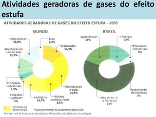 Atividades geradoras de gases do efeito
estufa
 