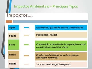 Impactos Ambientais – PrincipaisTipos
 