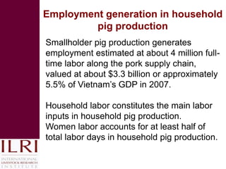 The state of smallholder-based pig industry in Vietnam: Insights from ILRI’s recent research