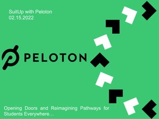 SuitUp with Peloton
02.15.2022
Opening Doors and Reimagining Pathways for
Students Everywhere…
 