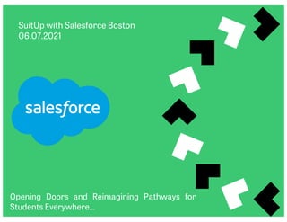 SuitUp with Salesforce Boston
06.07.2021
Opening Doors and Reimagining Pathways for
Students Everywhere…
 