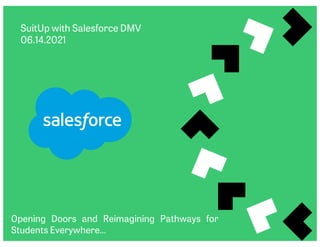 SuitUp with Salesforce DMV
06.14.2021
Opening Doors and Reimagining Pathways for
Students Everywhere…
 