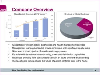 Company Overview <ul><li>Global leader in near-patient diagnostics and health management services </li></ul><ul><li>Manage...