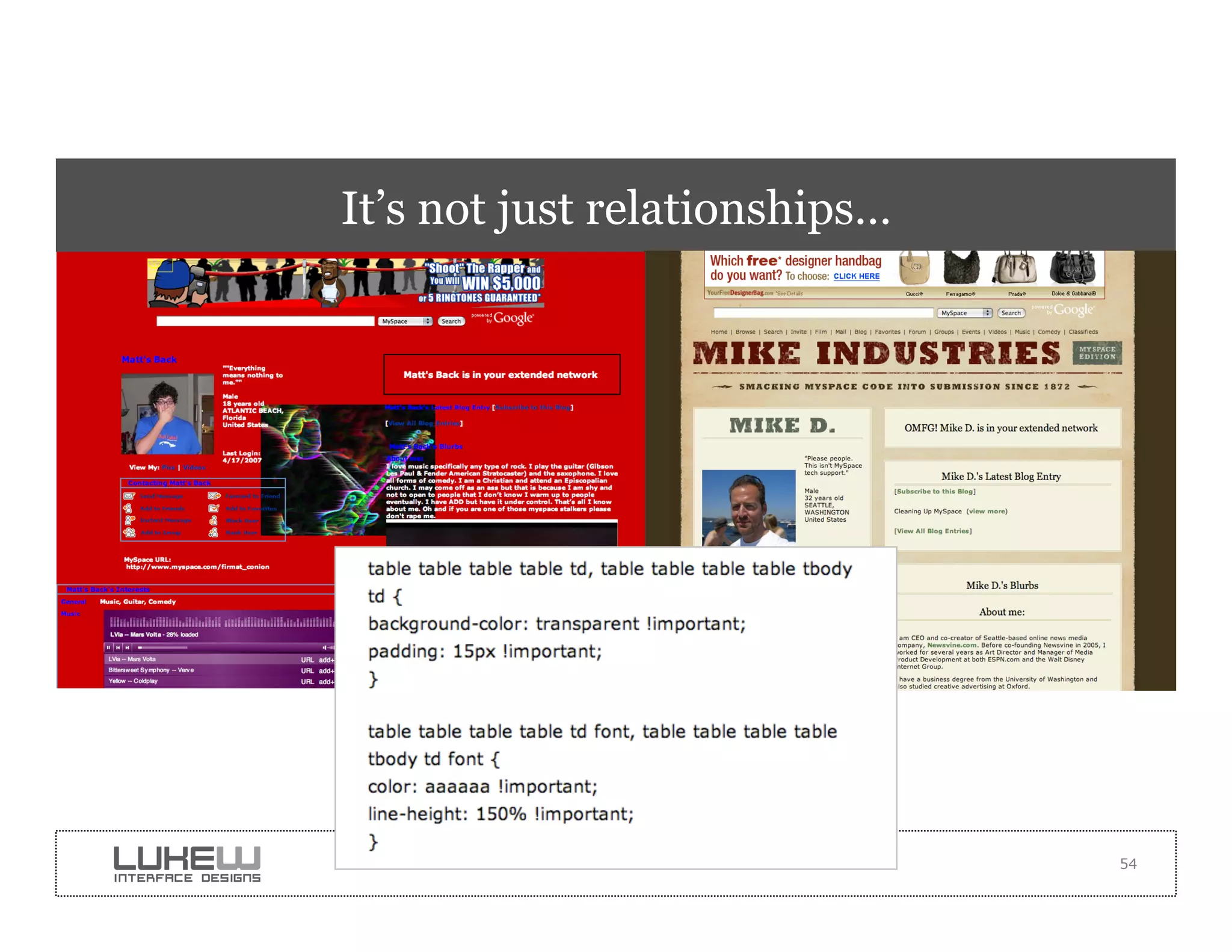 It’s not just relationships…




                               54
 