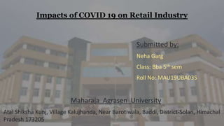 Impacts of covid 19 on retail industry | PPTX