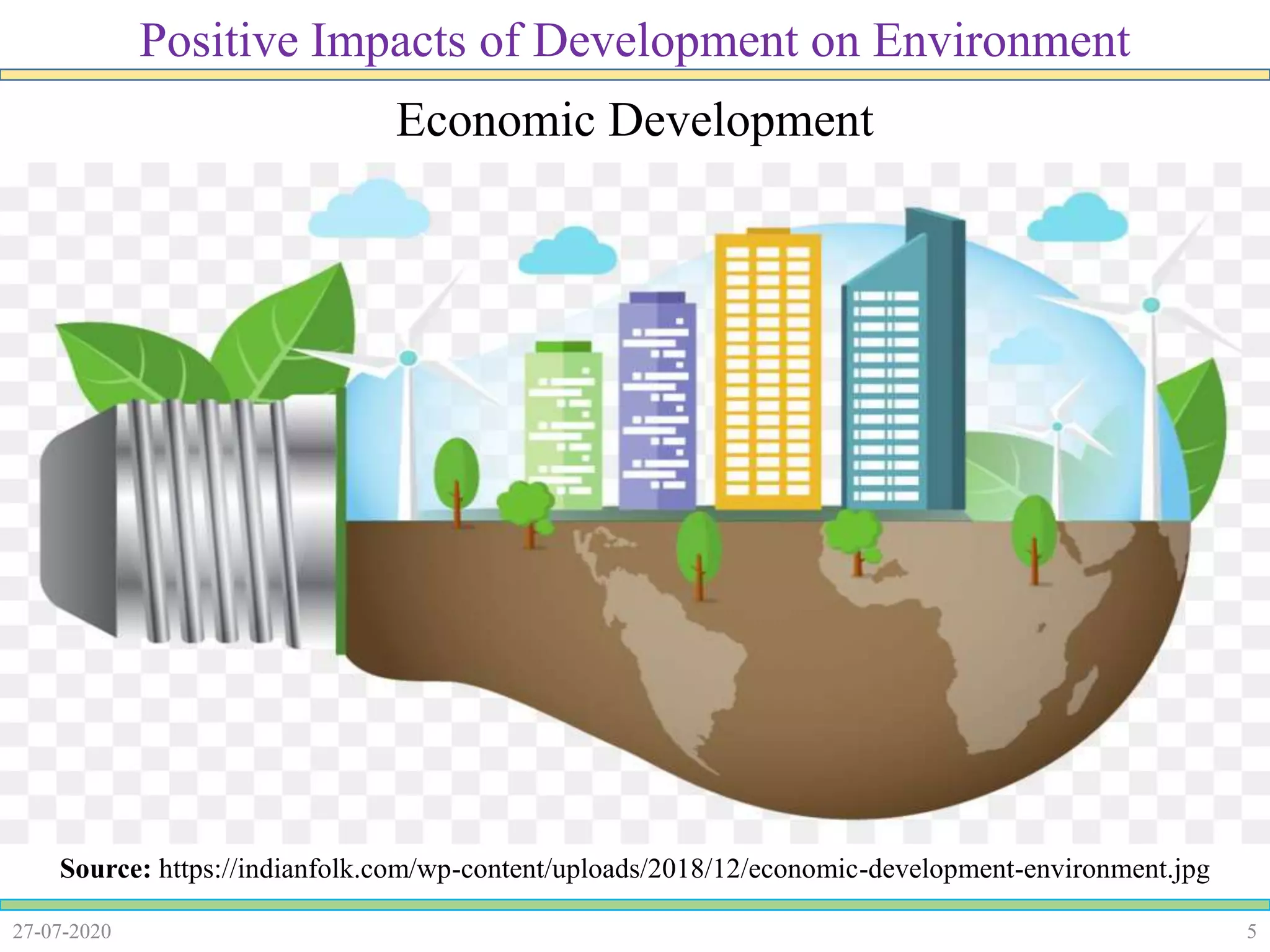 527-07-2020
Positive Impacts of Development on Environment
Economic Development
Source: https://indianfolk.com/wp-content/uploads/2018/12/economic-development-environment.jpg
 