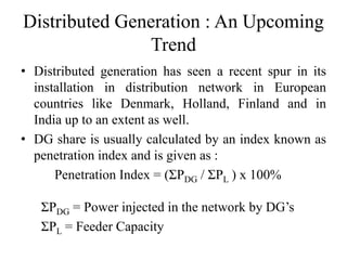 Impacts of distributed generation on electricity market | PPTX