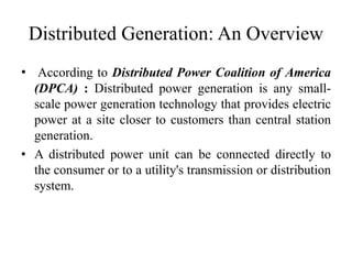 Impacts of distributed generation on electricity market | PPTX