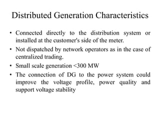 Impacts of distributed generation on electricity market | PPTX
