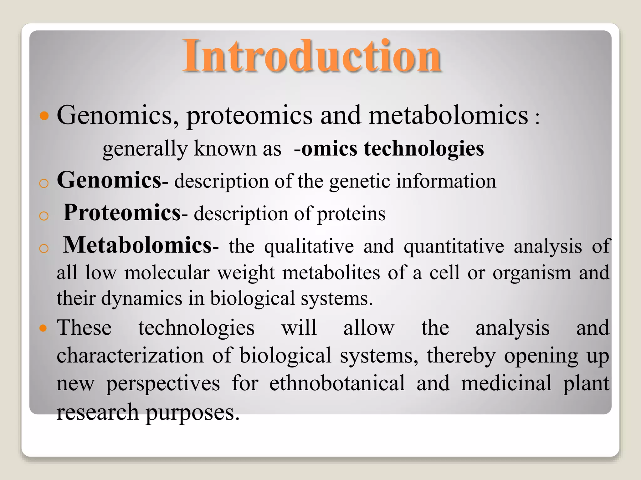 Impacts of genomics, proteomics, and metabolomics ppt | PPTX
