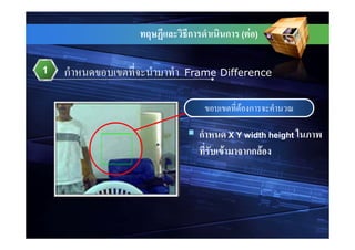 ก           ก   (   F   )



1   ก   Frame Difference


                        F ก

            ก       X Y width height
                F           กก F
 