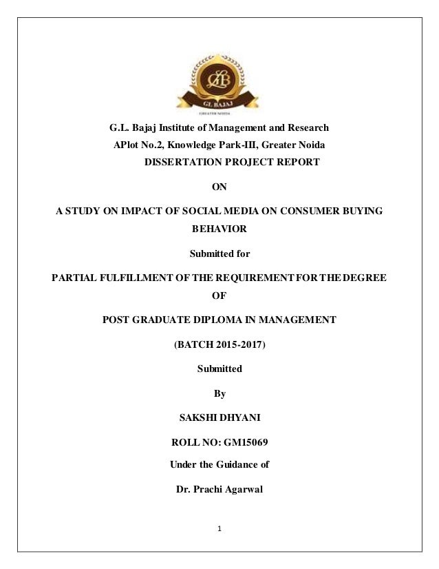 Dissertation on consumer behaviour