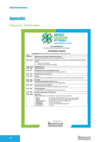 Conference Summary
60
Programme - 13th November
Appendix
 