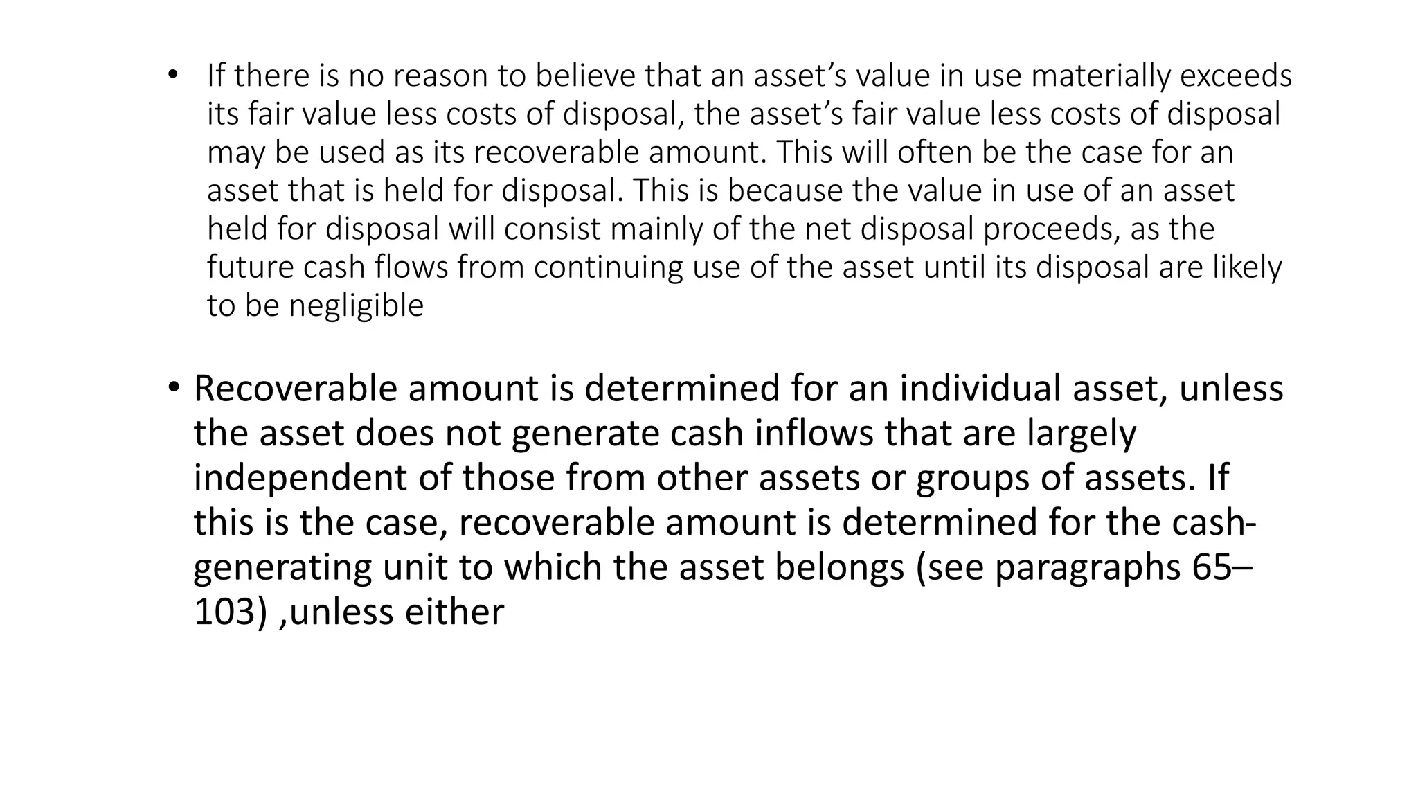 IMPAIRMENT OF ASSETS measurement basics. | PPTX | Stocks and Bonds ...
