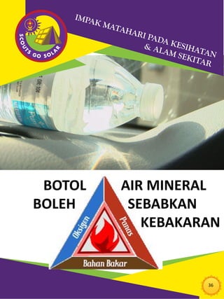 36
BOTOL AIR MINERAL
BOLEH SEBABKAN
KEBAKARAN
 