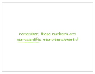 remember, these numbers are
non-scientific micro-benchmarks!
 