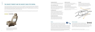 SAFETY                                                                                                                                                                                                                                ALUMINUM ENGINE CRADLE                                                                          FRONT-SEAT STRUCTURE                                                                       STABILITRAK
                                                                                                                                                                                                                                           The very stiff, yet exceedingly lightweight engine cradle reduces                               Tubular reinforcing members work with a rigid box seat                                     The standard StabiliTrak electronic stability control system
                                                                                                                                                                                                                                           the amount of vibration that may penetrate Impala’s interior.                                   structure to help dissipate the energy of a moderate to severe                             continuously monitors steering angle, wheel speeds, brake
                THE HIGHEST PRIORITY AND THE HIGHEST CRASH TEST RATING.                                                                                                                                                                    GM OIL LIFE MONITORING SYSTEM
                                                                                                                                                                                                                                                                                                                                           side impact by transferring the force laterally.                                           pressure and lateral acceleration. If the system detects a lateral
                                                                                                                                                                                                                                                                                                                                                                                                                                      skid, it intervenes by adjusting brake pressure and engine power
                                                                                                                                                                                                                                           The GM Oil Life Monitoring System alerts you when it’s time to                                  SAFETY CAGE CONSTRUCTION                                                                   to help return your vehicle to its intended driving line.
                There is no doubt that safety is a top priority for you, just as it is for our engineers. So you will be reassured by Impala’s comprehensive
                                                                                                                                                                                                                                           change the engine oil. The system could extend the distance                                     Impala surrounds you and your passengers with a protective,
                standard safety package that includes a wealth of occupant protection features, from its safety cage construction to six air bags. As a
                                                                                                                                                      *                                                                                    between oil changes up to 12,000 km (7200 mi.).† The result can                                 heavy-gauge, reinforced-steel cage that helps prevent collision-
                result, Impala earned the highest possible U.S. government frontal crash ratings: ﬁve stars.** You demand a high level of safety from your                                                                                 be fewer oil changes, reducing service requirements and the                                     caused intrusions into the passenger compartment.
                next car. That is exactly what you’ll get from the 2010 Chevrolet Impala.                                                                                                                                                  consumption of non-renewable resources.
                                                                                                                                                                                                                                                                                                                                         † Maintenance needs vary with different uses and driving conditions. Refer to the
                                                                                                                                                                                                                                                                                                                                           Impala Owner’s Manual for more details.
                                                                                                                                                                                                                                           SIX STANDARD AIR BAGS
               * A NOTE ON CHILD SAFETY: Always use safety belts and proper child restraints, even in vehicles equipped with air bags. Refer to the vehicle Owner’s Manual and child safety seat instructions for more information.
                                                                                                                                                                                                                                           Standard dual-stage frontal air bags are complemented by
              ** Five-star frontal crash rating is for driver and front-passenger seating positions in the frontal crash test. U.S. government star ratings are part of the National Highway Trafﬁ c Safety Administration’s (NHTSA’s)
                 New Car Assessment Program (NCAP) (safercar.gov).                                                                                                                                                                         a Passenger Sensing System that deactivates the front-
                                                                                                                                                                                                                                           passenger air bag when the passenger seat is not being used, or
                                                                                                                                                                                                                                           when it is occupied by a child or small adult. Every Impala also
                                              FIVE-STAR FRONTAL                                                                                                                                                                            includes the added protection provided by head curtain side-
                                              CRASH TEST RATING**
                                                                                                                                                                                                                                           impact air bags, and front seat-mounted side-impact air bags.

                                                                                                                                                                                                                                           ELECTRONIC TRACTION CONTROL
                                                                                                                                                                                                                                           Helping reduce wheelspin when accelerating on slippery
                                                                                                                                                                                                                                           surfaces, the standard full-function traction control system
                                                                                                                                                                                                                                           monitors wheelspin and then responds by either reducing
                                                                                                                                                                                                                                           engine power, applying the brakes or both simultaneously.




                                                                                                                                                                                                                                            ONSTAR                                                                                                                                       XM SATELLITE RADIO
                                                                                                                                                                                                                                           Does your vehicle have a help button? With OnStar††, you can get the help you                                                                 Your listening preferences are very personal. XM Satellite Radio gives you
                                                                                                                                                                                                                                           need at the push of a button. If you’re in a collision, you don’t even need to                                                                access to the largest playlist on the planet and the most commercial-free
                                                                                                                                                                                                                                           ask for help – sensors around your vehicle can automatically alert an OnStar                                                                  music in digital-quality sound. That’s on top of news, talk, comedy and sports channels – including
                                                                                                                                                                                                                                           Advisor. If your vehicle is stolen, we can use GPS technology to help police ﬁnd it. OnStar and 1 year of                                     more than 1000 NHL games. It all adds up to 130 channels to choose from, coast to coast.‡‡ Why offer
                                                                                                                                                                                                                                           the Safe & Sound Plan is included on all Impala models. The available Directions & Connections Plan                                           so much choice? XM Satellite Radio has to appeal to a wide range of tastes, with more than 9 million
                                                                                                                                                                                                                                           also includes Turn-by-Turn Navigation‡ – the simplest and smartest navigation system available. Just                                          subscribers. And it’s available on all Impala models. Ask your dealer for more information.
                                                                                                                                                                                                                                           push the OnStar button and tell the Advisor where you want to go, then turn-by-turn directions are
                            Every Impala is equipped with six standard air bags,*
                                                                                                                                                                                                                                           downloaded to your vehicle. No one offers more ways to help you on the road. Learn more at onstar.ca
                            including the thorax side-impact air bags shown here, in
                                                                                                                                                                                                                                         †† OnStar services require vehicle electrical system (including battery), wireless service and GPS satellite signals to be available and       ‡ Turn-by-Turn Navigation not available in certain areas. Visit onstar.ca for coverage map.
                            addition to dual-stage frontal air bags and front-to-rear                                                                                                                                                       operating for features to function properly. OnStar acts as a link to existing emergency service providers. Subscription Service
                                                                                                                                                                                                                                                                                                                                                                                       ‡‡ Available in 10 Canadian provinces and the 48 contiguous United States. Subscription sold separately after trial period.
                            head curtain side-impact air bags.                                                                                                                                                                              Agreement required. Ability to locate stolen vehicles varies with conditions. Call 1-888-4ONSTAR (1-888-466-7827) or visit onstar.ca
12                                                                                                                                                                                                                                          for OnStar’s Terms and Conditions, Privacy Statement and details and system limitations.
 