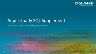 20
I	
  am	
  not	
  a	
  SQL	
  wizard	
  by	
  any	
  means…	
  
Super	
  Shady	
  SQL	
  Supplement	
  
 