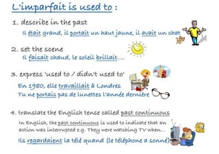 When to use the French tense called  'l'imparfait'