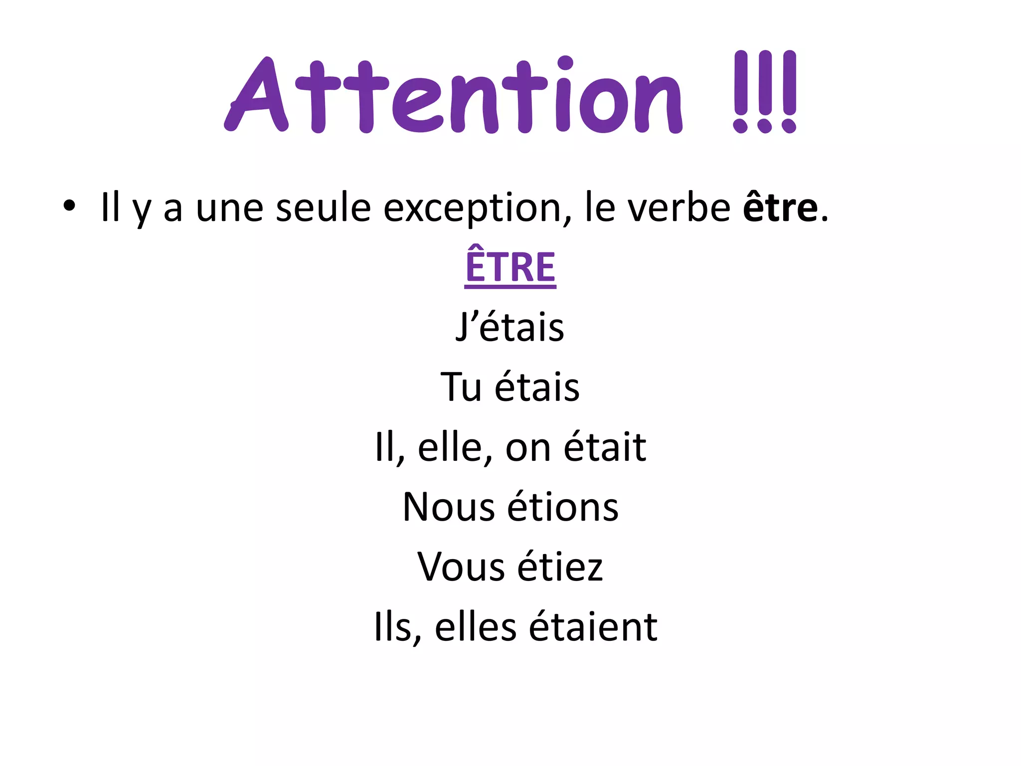 Le Verbe Payer A L Imparfait L' Imparfait