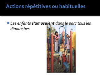  Les enfants s’amusaient dans le parc tous les
dimanches
 